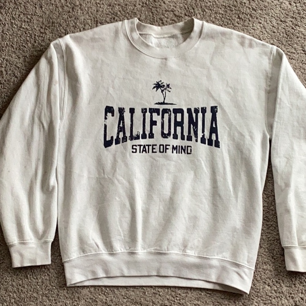 California State of Mind White Sweater